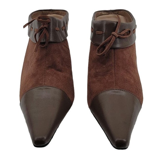 Bellini Thora Brown Leather Heeled Mules 7.5 New - Picture 2 of 11